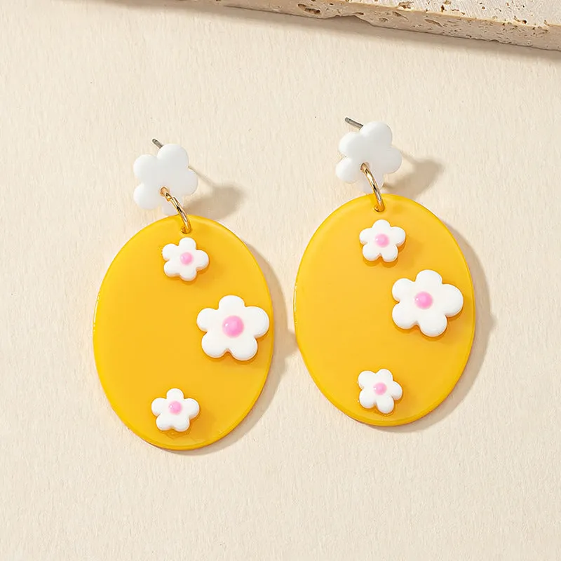 Summer Chic Acrylic Floral Earrings - Vienna Verve Collection