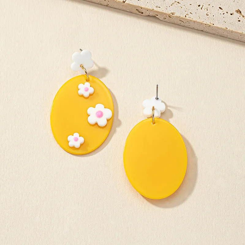 Summer Chic Acrylic Floral Earrings - Vienna Verve Collection