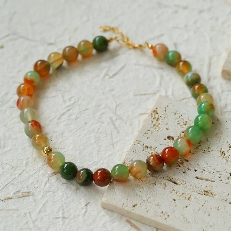 Summer Multicolor Onyx Beaded Necklace