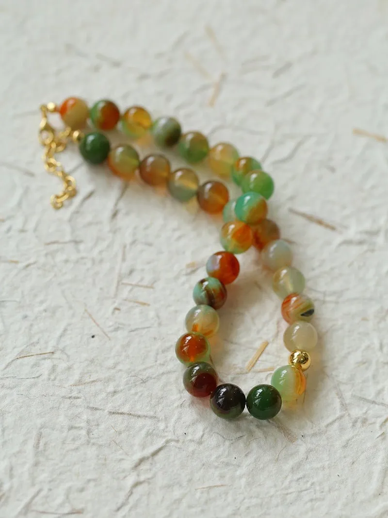 Summer Multicolor Onyx Beaded Necklace