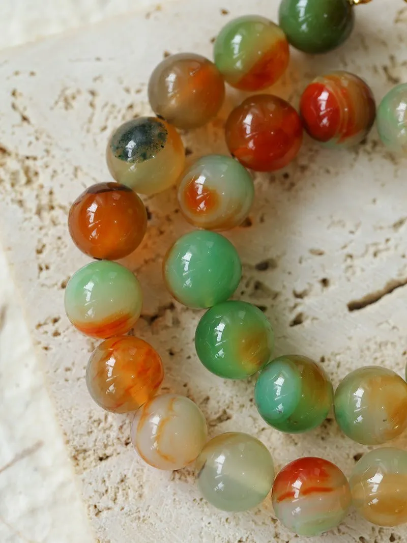 Summer Multicolor Onyx Beaded Necklace