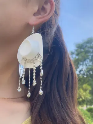 Tassel Cowboy Hat Earrings