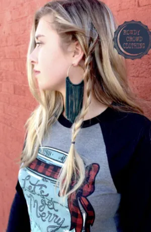 Teal Frio Fringe Earrings by Rowdy Crowd