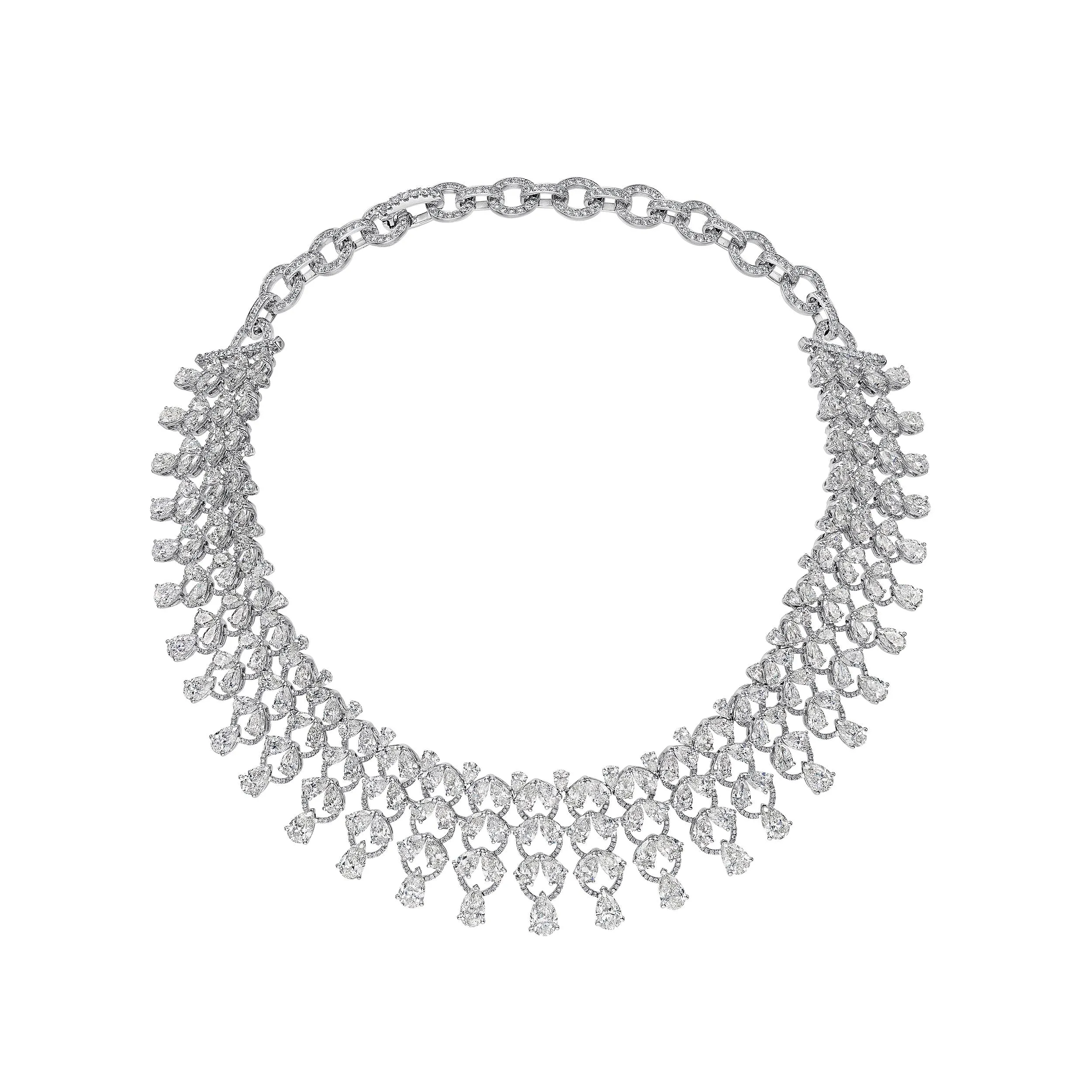 'The Carmen' Assorted Pear Diamond Necklace, 55 CT