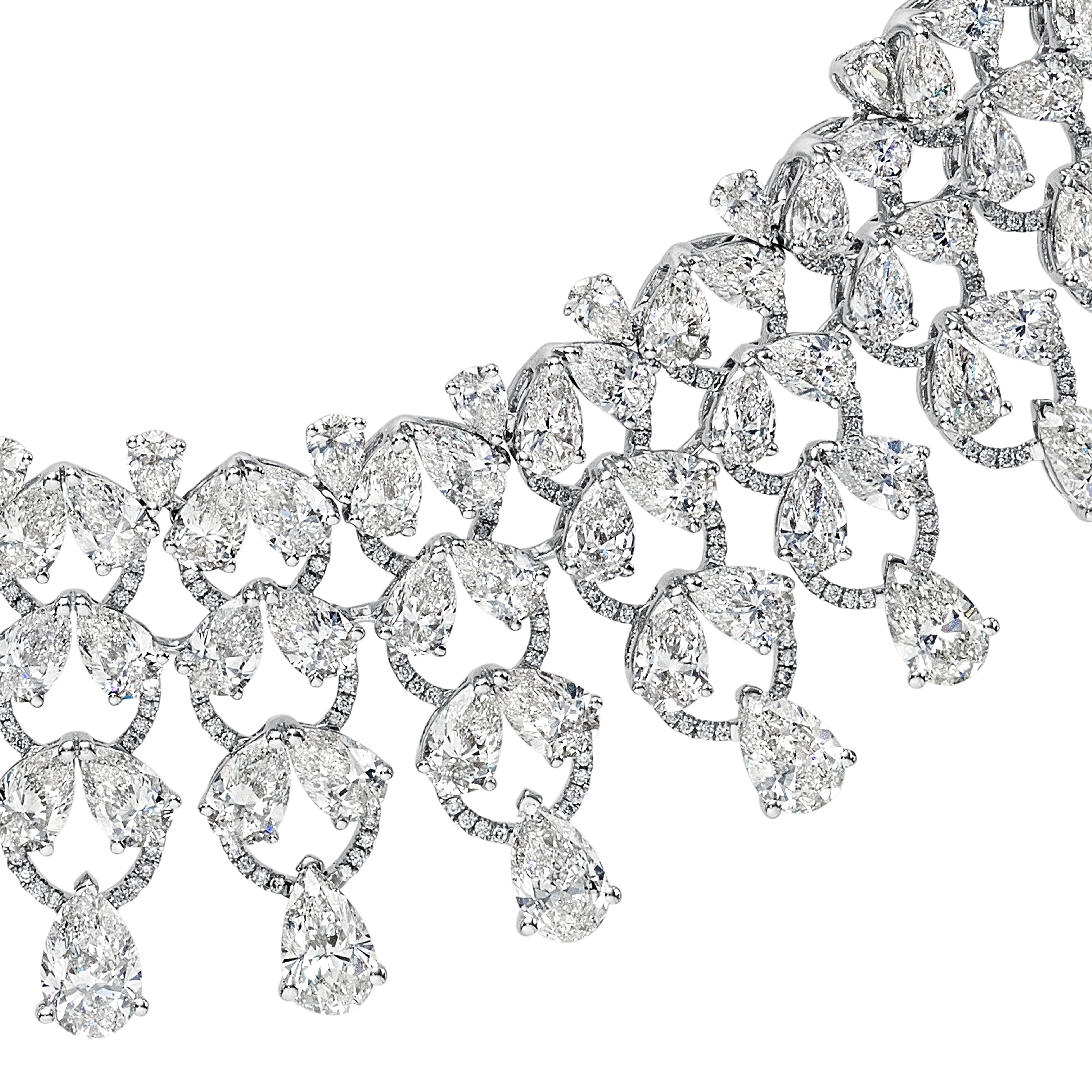 'The Carmen' Assorted Pear Diamond Necklace, 55 CT