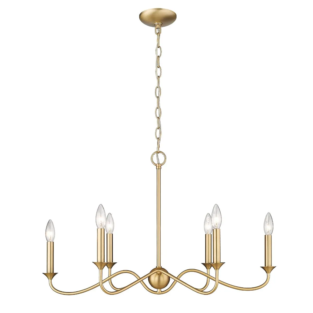 Tierney 29 in. 6 Lights Pendant Light Brushed Champagne Bronze Finish