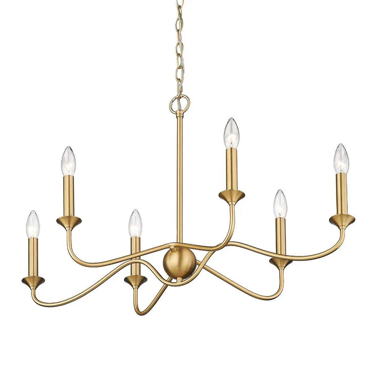 Tierney 29 in. 6 Lights Pendant Light Brushed Champagne Bronze Finish