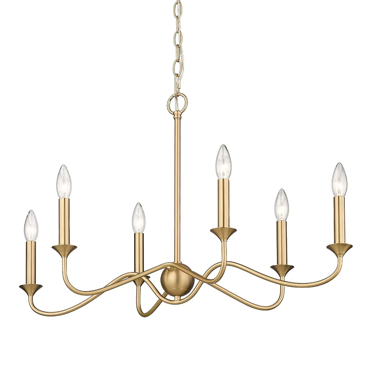 Tierney 29 in. 6 Lights Pendant Light Brushed Champagne Bronze Finish