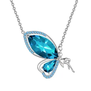 Tokyo Mart Women Fairy Butterfly Necklace Birthstone Pendant Jewelry Birthday Gifts 925 Sterling Silver