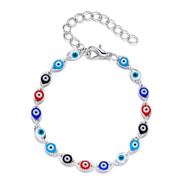 Turkish Lucky Evil Eye Bracelets Blue Evil Eye Bead Bracelet Men Women Handmade Lucky Jewelry Charm Bracelet Female Dropshipping