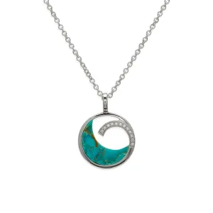 Unique & Co Sterling Silver Turquoise Ladies Necklace MK-828