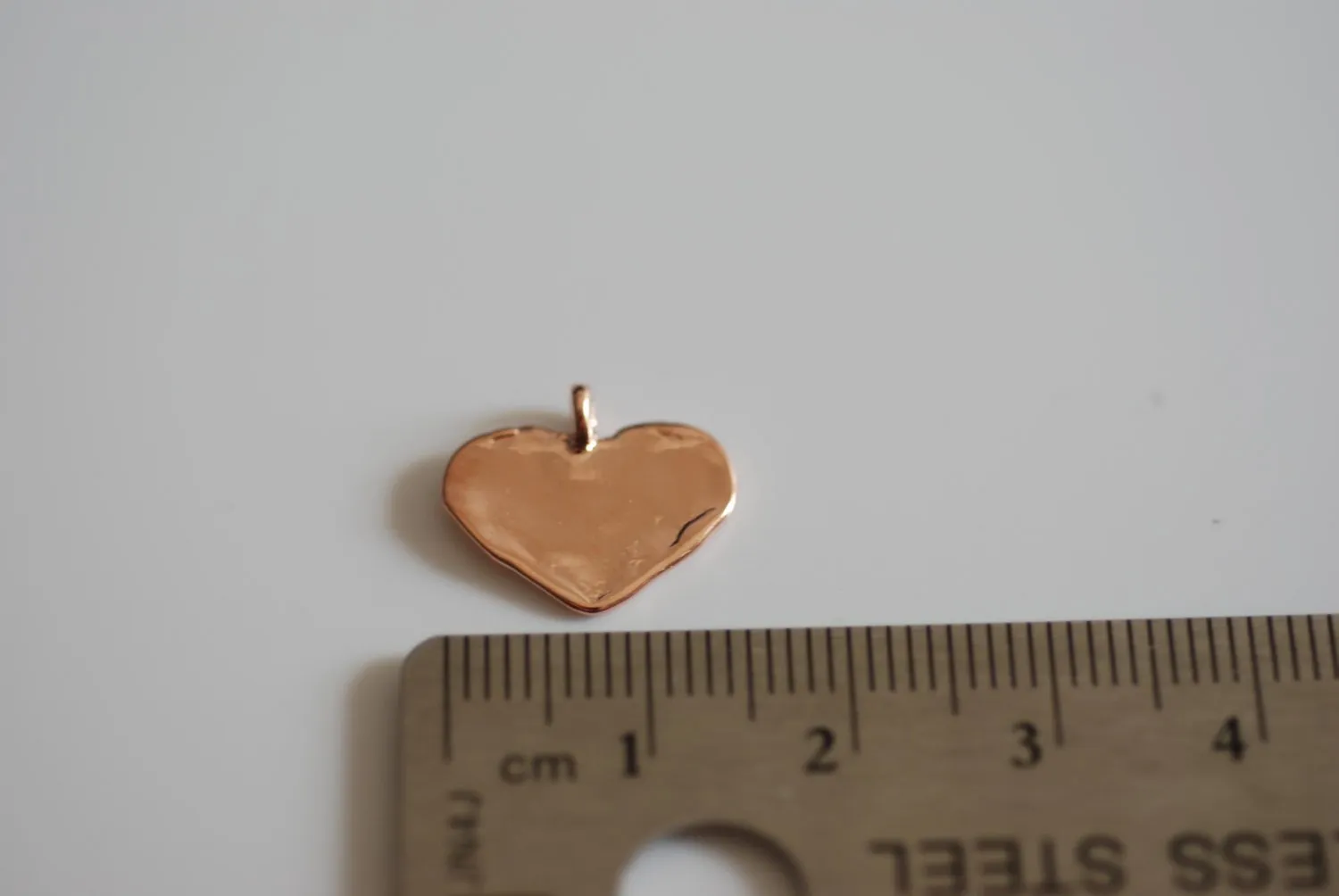 Vermeil Rose Wholesale Gold Heart Charm - 18k gold plated over sterling silver flat gold heart pendant, Gold Heart Charm, Gold Heart Stamping, 87