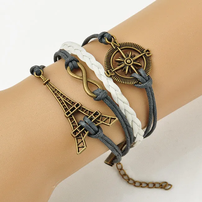 Vintage Multilayer Leather Men Bracelets For Women Best Friend Friendship Bracelet And Bangles Jewelry