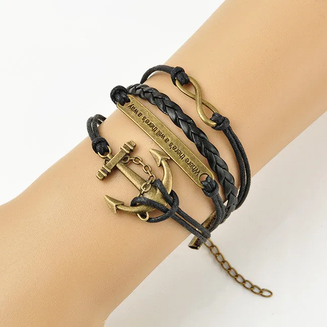 Vintage Multilayer Leather Men Bracelets For Women Best Friend Friendship Bracelet And Bangles Jewelry