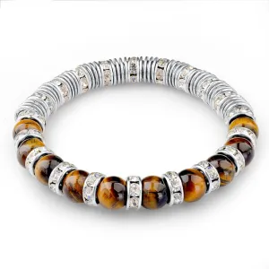 Vintage Tiger Eye Natural Stone Bracelets For Women And Men Jewelry Silver Beads Friendship Charm Bracelets & Bangles Nomination Gifts