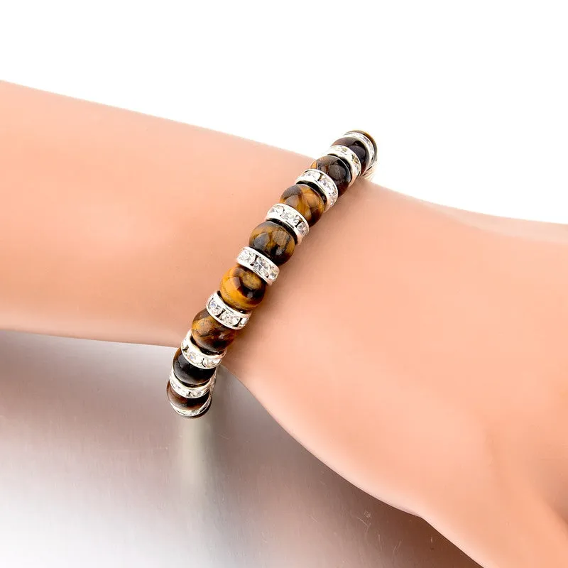 Vintage Tiger Eye Natural Stone Bracelets For Women And Men Jewelry Silver Beads Friendship Charm Bracelets & Bangles Nomination Gifts