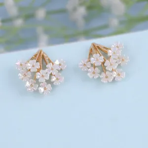 White Floral Cluster Earrings