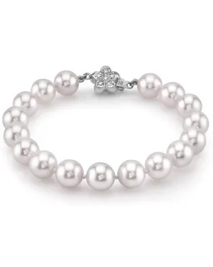 White Japanese Akoya Pearl Bracelet, 8.5-9.0mm