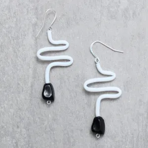 White Olga Tubing Earrings