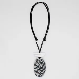 White Suky Zebra Pendant